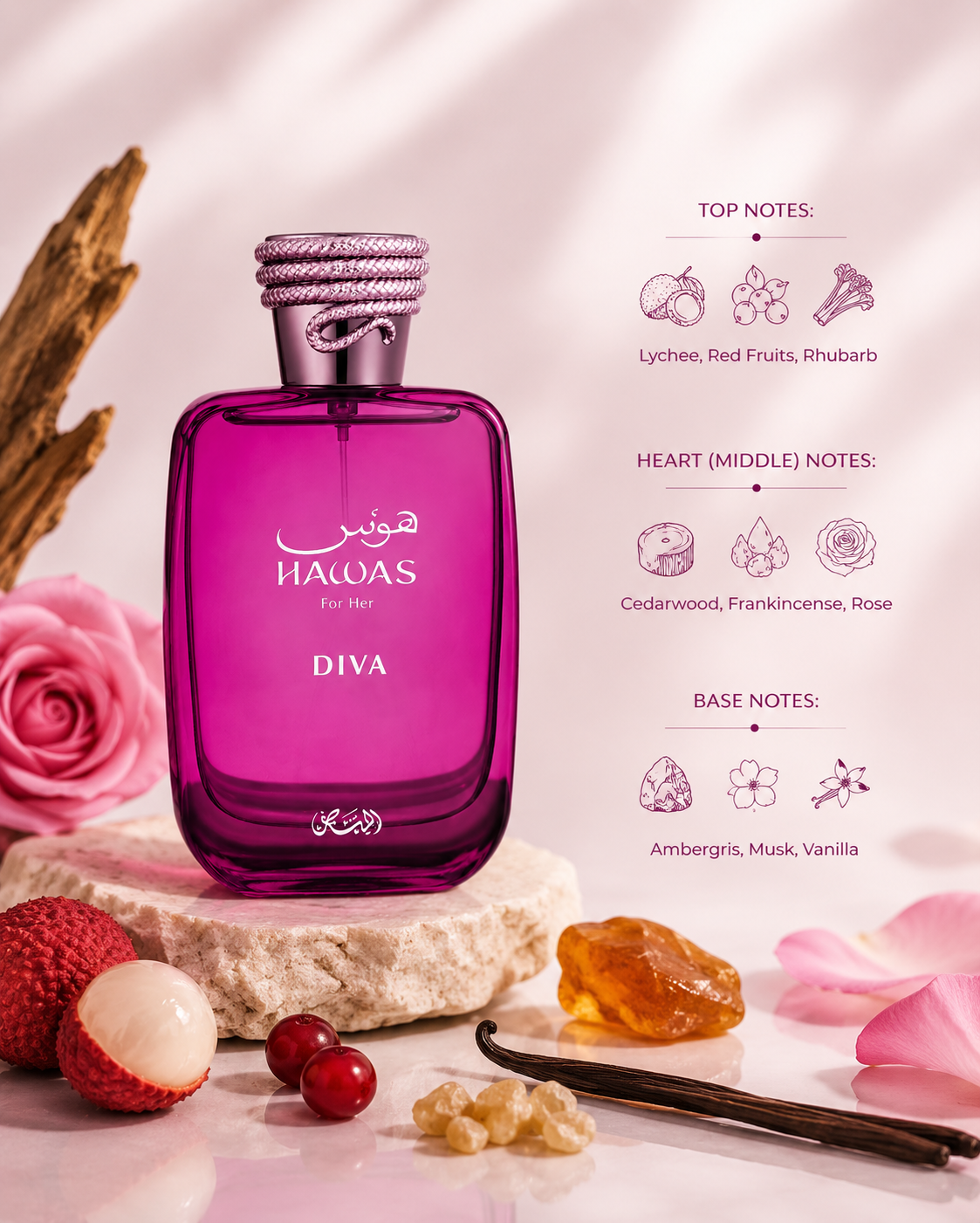 Rasasi Hawas Diva for Women 100ml EDP - Women